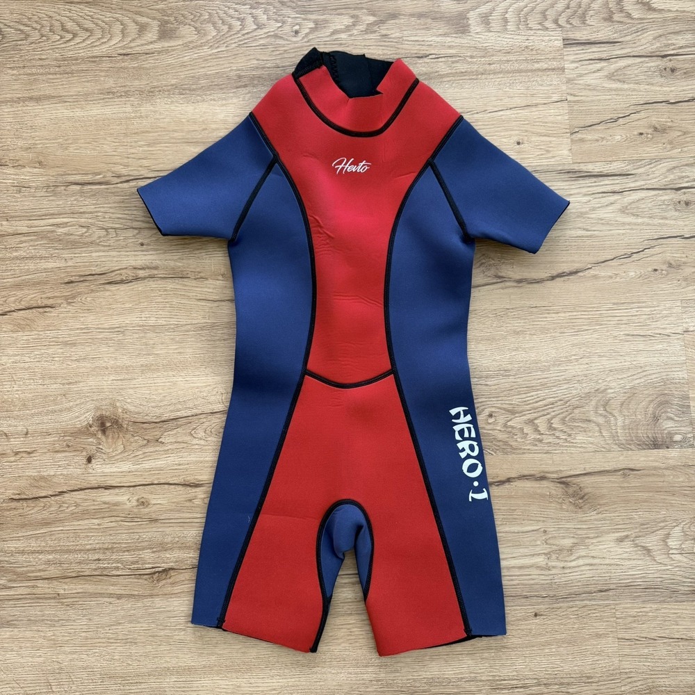 Hevto Kids Hero Short Sleeve‎ Shorts Wetsuit Size 8 M Surfing Swim Beach Wear